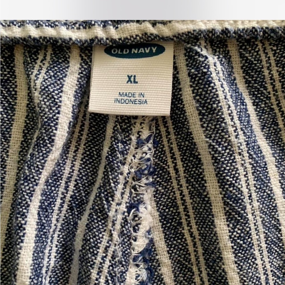 Coastal Grandma Cottage Nautical Striped Drawstring wide legged pants size XL - Picture 2 of 9